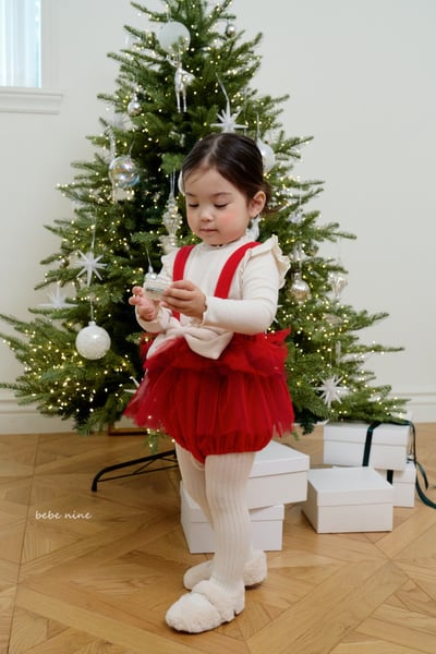 bebe nine53 (65cm-85cm) 3色蝴蝶結薄紗吊帶包屁裙4