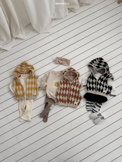 Bebe holic21｜(6m-18m) 菱格紋連帽針織背心20