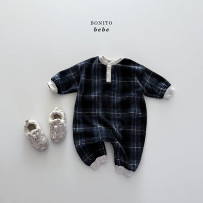 Bonito58｜(3m-18m) 撞色絲絨連身衣13