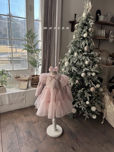 Marron 64｜(1y-6y) 公主蓬蓬袖袖薄紗洋裝3