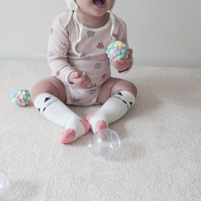 LEMONADE23｜(55cm-85cm) 2色彩繪小兔包屁衣含帽子18