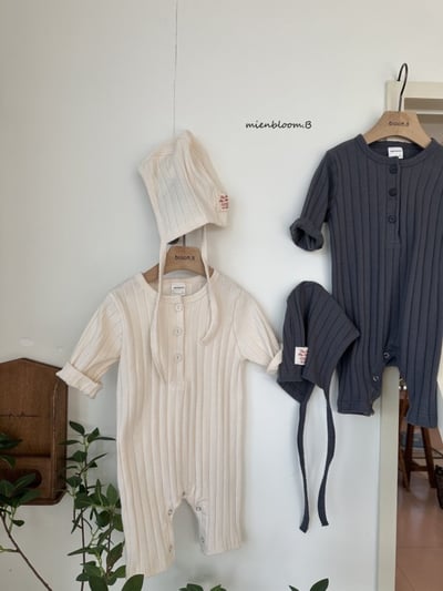 Bloom.b47｜(0m-18m) 羅紋連身衣/帽子8