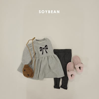Soybean26｜(75cm-118cm) 蝴蝶緞帶印花公主袖洋裝5