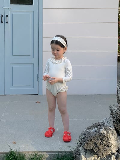 JE30｜(73-130cm) 蕾絲花邊防曬50+泳衣-長袖21