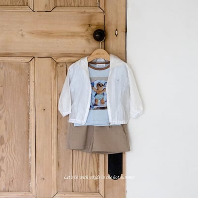 M-KIDS29｜(65-115cm) 小熊日光浴印花上衣2