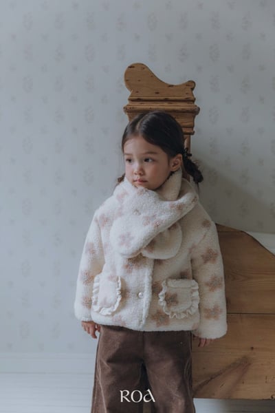 ROA01｜(80cm-120cm) 甜美小花絨毛外套3
