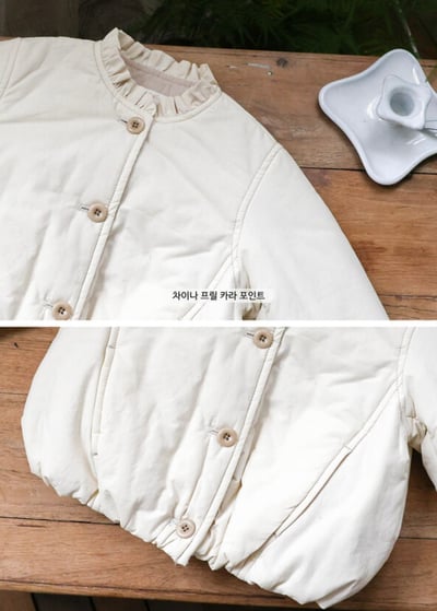 FLO46｜(85-135cm) 2色褶皺領鋪棉外套23