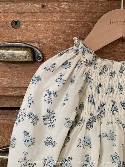 JE569｜(66-120cm) 抓皺碎花公主袖包屁衣/洋裝10