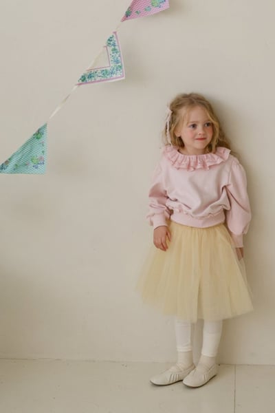 FLO29｜(75-140) 2色荷葉花瓣領縮口上衣8