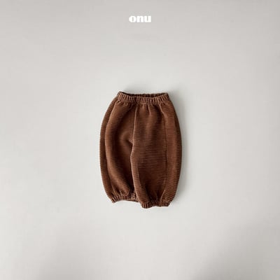 onu 39｜(70cm-115cm) 簡約壓紋磨毛縮口褲4