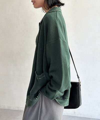 CPCM (男女) 復古縫製衣領開襟外套5