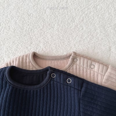 Lindo06｜(3m-18m) 壓紋開扣上衣套裝2