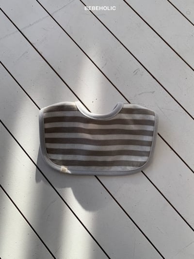 Bebe holic17｜(3m-18m) 雙面條紋毛圈圍兜9