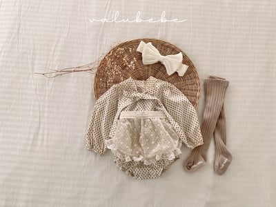 Valubebe42｜(65-80) 印花蝴蝶緞帶包屁衣8