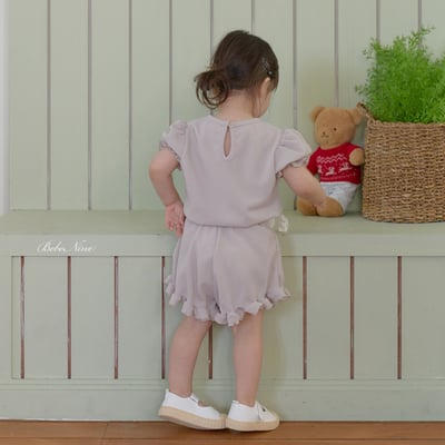 bebe nine09  (65cm-115cm)  3色荷葉邊公主袖套裝1