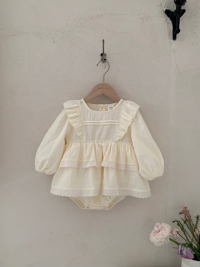 jenny bébé｜(66-90cm) 棉質飛袖蛋糕裙包屁衣13