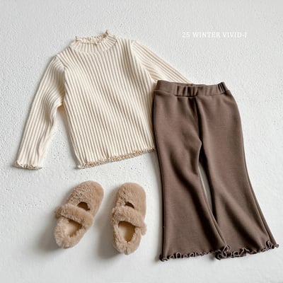 vivid20｜(78cm-125cm) 捲邊內刷毛喇叭褲9