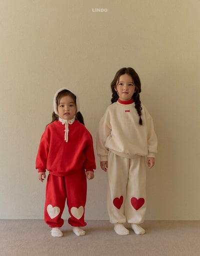 Lindo40｜(80cm-125cm) 愛心休閒上衣16