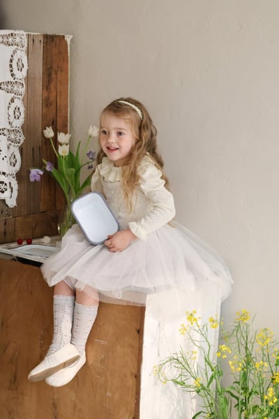 FLO38｜(75-140) 2色法式蕾絲領袖口上衣16