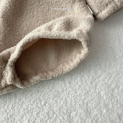 Lindo11｜(3m-18m) 水手翻領抓絨次袖包屁衣3