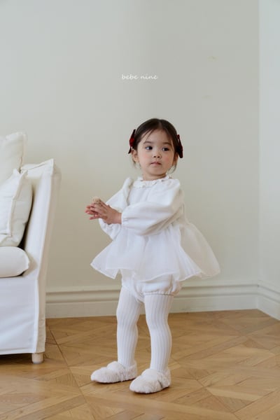 bebe nine55 (65cm-85cm) 2色蕾絲滾邊薄紗洋裝包屁衣4