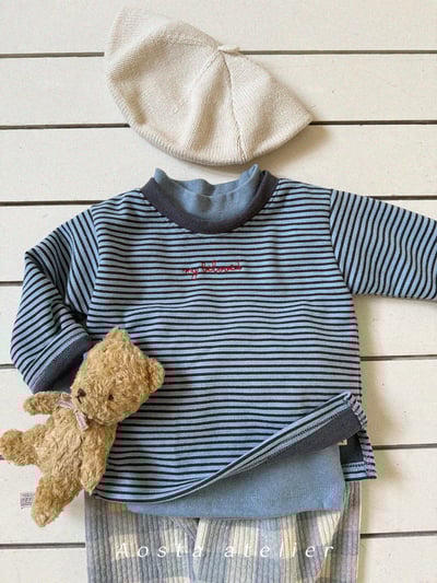 AOSTA55｜(6m-5y) 細條紋刷毛上衣18