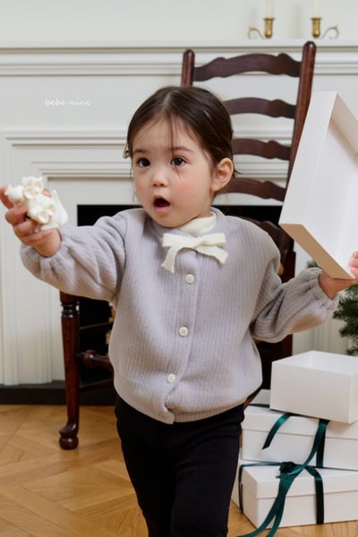 bebe nine45 (65cm-115cm) 3色針織緞帶開襟外套1