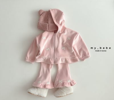 my_bebe15｜(-12m-7y) 絲絨蝴蝶結喇叭褲7