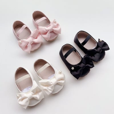 蝴蝶結緞面珍珠學步鞋2