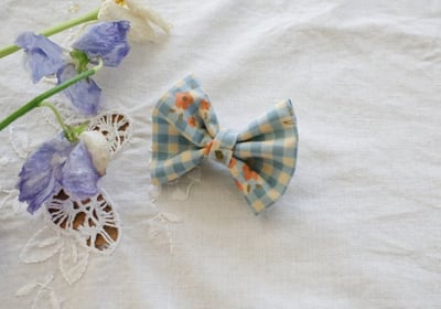 FLO03｜(free) 3色格紋蝴蝶結髮夾12