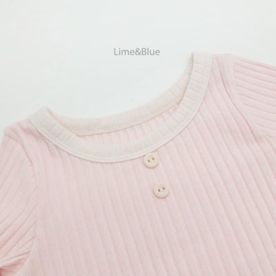 LIME&BLUE16｜(80-118cm)  鈕釦羅紋居家服12