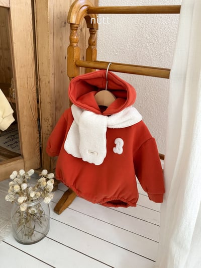 Nutt08｜(3m-16m) 簡約連帽包屁衣含圍巾15