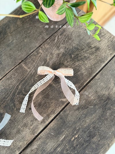 Marron36｜(Free) 蝴蝶結蕾絲髮夾5