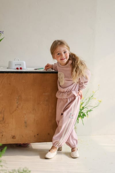 FLO45｜(75-140) 2色滾邊蕾絲縮口褲5