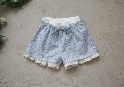 FLO32｜(75-140) 田園碎花荷葉滾邊短褲3