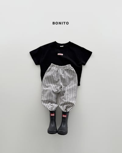 Bonito45｜(75cm-125cm) 4色格紋束腳慢跑褲9