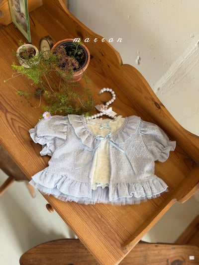 Marron34｜(1y-6y) 蝴蝶結格紋外套8