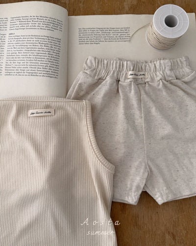 AOSTA23｜(6m-5y) 2款亞麻休閒短褲5