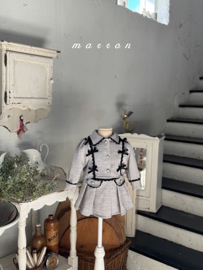 Marron54｜(1y-6y) 古典蕾絲滾邊套裝12