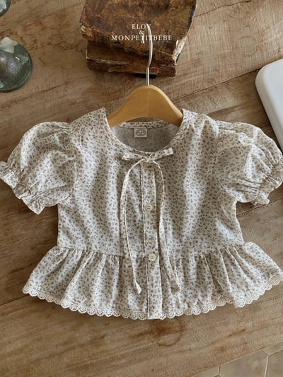 Mon petit16｜(73-118cm) 碎花裙擺公主袖襯衫4