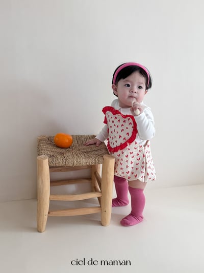 Cieldemaman｜(3-15m) 甜蜜愛心包屁衣2