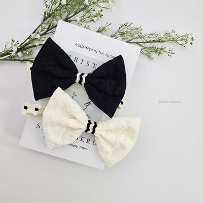 bebe nine23 (free) 2色黑白大蝴蝶結髮帶16