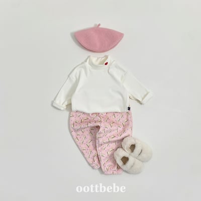 Oottbebe89｜(1y-7y)  愛心刺繡中領彈性上衣8