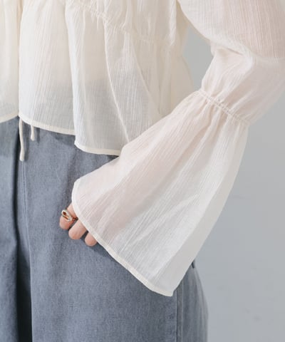 Kastane  褶邊透膚襯衫12