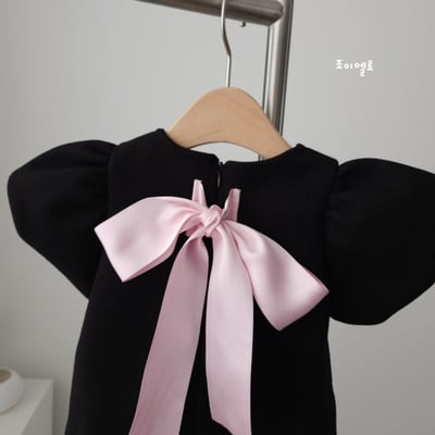 gioiello04｜(85-130cm) 公主袖蝴蝶結洋裝17