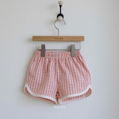 M-KIDS24｜(65-115cm) 開岔格紋短褲4