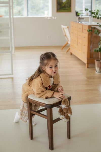 M-KIDS30｜(65-115cm) 2色滾邊縫線雙口袋刷毛外套8