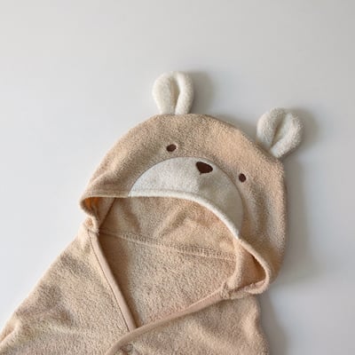 LEMONADE32｜(free) 2色小兔小熊連帽浴巾16
