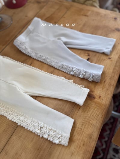 Marron52｜(1y-6y) 刺繡滾邊緊身褲15