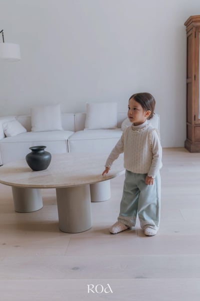 ROA32｜(80cm-120cm) 2色下擺蕾絲邊直筒褲6